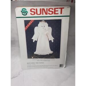 Vintage Dimensions Sunset Crewel White Angel Tree Topper Kit 18018 13 inch
